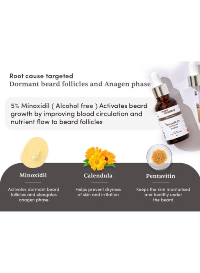 مان ماترز سيروم بيردماكس لنمو اللحية من مان ماترز، 30 مل | يحتوي على 5% مينوكسيديل | ينشط بصيلات شعر اللحية | يعالج مشكلة نمو اللحية غير المتساوي والمتفرق. - Image 2